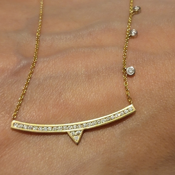 Meira t 14k YELLOW GOLD DIAMOND NECKLACE ๐ ๐ 18" - Picture 2 of 12